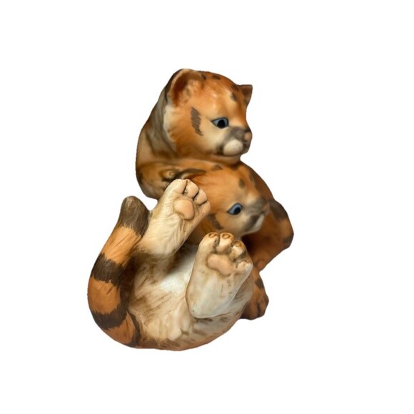 Homco Masterpiece Porcelain "Curious Cougars" Cubs Figurine 1993, Vintage, Cats - Picture 6 of 7